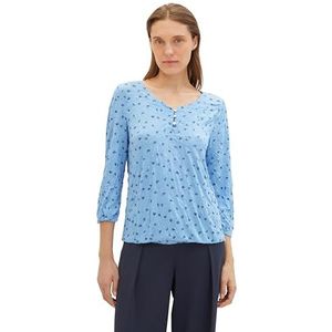 TOM TAILOR T-shirt voor dames, 34751 - Blue Minimal Print, M