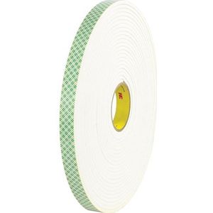 3M4008dubbelzijdig PU-schuimstof-plakband 25 mm x 33 m 3,2 mm beige (pak van 9 stuks)
