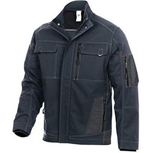 BP 1874-572-56-L Softshell-werkjas met opstaande kraag voor mannen, verborgen ritssluiting aan de voorkant, 100% polyester, antraciet/zwart, maat L