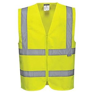 Portwest C375YERS Hi-Vis Zipped Vest, Small, Yellow