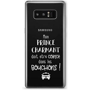 Zokko Beschermhoes voor Galaxy Note 8, Mijn Prins, charmant, moet in de kurk, zacht, transparant, witte inkt