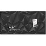 SIGEL GL261 glazen magneetbord 91 x 46 cm zwart-diamond, 3D-look, zwart/magneetbord Artverum - andere designs/maten