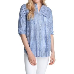 Esprit Regular Fit blouse voor dames met strepen-print op zacht katoen