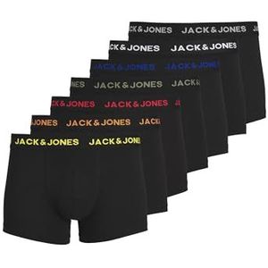 JACK& JONES boxer shorts 7-pack basic trunks short underpants logo print design JACBASIC, Colour:Black-3, Pant Size:L