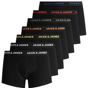 JACK& JONES boxer shorts 7-pack basic trunks short underpants logo print design JACBASIC, Colour:Black-3, Pant Size:L