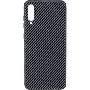 Commander Glazen achterkant carbon design voor Samsung A705 Galaxy A70 Black