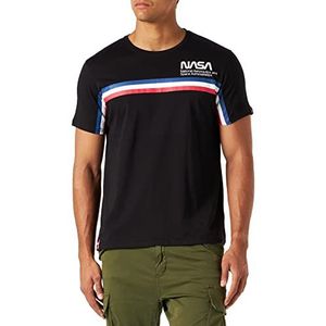 ALPHA INDUSTRIES NASA ISS T T-shirt met korte mouwen voor heren, zwart, XS