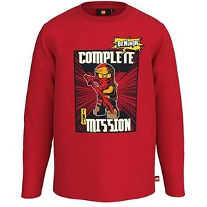 LEGO Ninjago LWTaylor 110 shirt met lange mouwen voor jongens, 349 rood, 104 voor kinderen