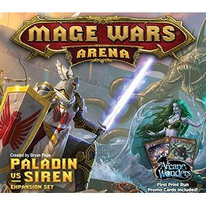 Arcane Wonders ARWWX3PS Brettspel Mage Wars Paladin vs. Siren uitbreiding.