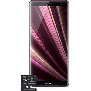 Sony Xperia XZ3 Smartphone Bundle (15,2 cm (6 inch) OLED Display, Dual SIM, 64 GB intern geheugen, 4 GB RAM, Android 9.0) Rood + gratis 64 GB geheugenkaart [exclusief bij Amazon] - Duitse versie