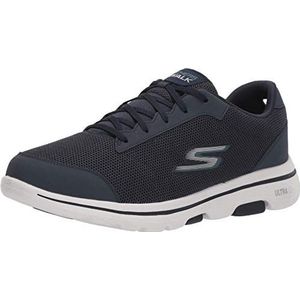 Skechers Heren Gowalk 5 Qualify-Athletic Mesh Lace Up Performance Wandelschoen Sneaker, marine/Blauw, 8 X-Wide