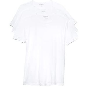 Emporio Armani Katoenen T-shirt voor heren, ronde hals, verpakking van 3 stuks, Wit, S