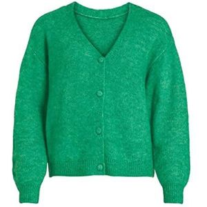 Vila VIJAMINA oversized, L/S, gebreide cardigan-NOOS gebreide jas, kelly green/detail: melange, M, Kelly Green/Detail: gemêleerd, M