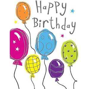 Piccadilly Greetings Mini Card Verjaardag - 80 x 110 mm, A70124, geel|grijs|roze|zwart|paars|blauw