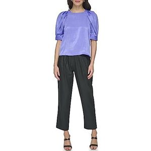 DKNY Dames 3/4 mouw satijnen blouse, Very Peri, XL, Very Peri Purple, XL