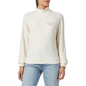 Emporio Armani Sweatshirt met ribbed velours voor dames, Pale Cream, M