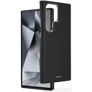 Hama Hoes voor Samsung Galaxy S24 Ultra (kunstleer, metaal, elegante telefoonhoes voor achterkant, extra bescherming voor camera en display, draadloos opladen, zacht, gerecycled), zwart
