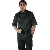 Whites Chefs Apparel A439-L Vegas Chef Jacket, korte mouw, zwart