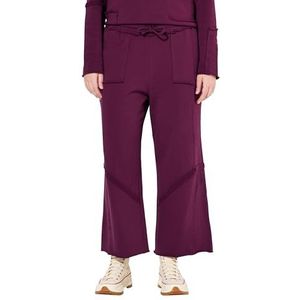 Ulla Popken Dames grote maten grote maten plus size sweatculotte, siernaden, elastische tailleband, biologisch katoen, bosbessen, 36W x 32L