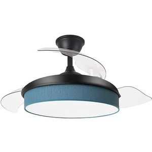 Eden pulse ventilator, zwart en blauw, 72 W, 7200 lm, 3 uitklapbare vleugels, afstandsbediening, geheugen, timer, 37/52 x 40/91 cm