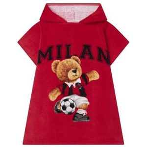 AC Milan Poncho voor kinderen, 60 x 120 cm, 100% katoen, officieel product, Rood, 60