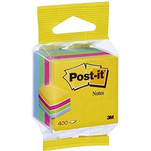 Post-it 2051-B notitieblokjes, 51 x 51 mm, 400 vellen, ultrablauw/-geel/lichtblauw/pompoengeel Ultrageel