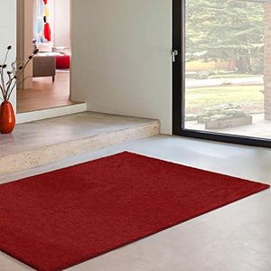 UNIVERSAL laagpolig tapijt, velours, eenkleurig, 100% polypropyleen, rood, 60 x 250 cm