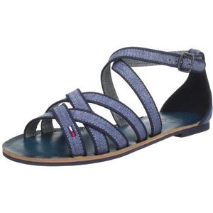 Tommy Jeans Orla 3c, Romeinse sandalen voor dames, Blauwe Blau Chambray 464