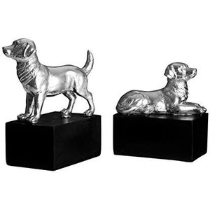 Premier Housewares Hond Boeken, Antiek Zilver, Set van 2-P