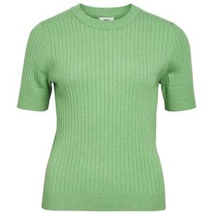 OBJECT Dames Objnoelle S/S Knit T-Shirt Noos gebreide trui, Levendig groen/detail: melange, L