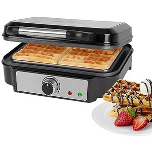 Proficook Prof Wafelmaker 2-voudig WA 1240 ed Brussel - Wafelijzer - Zilver - Zwart