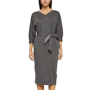 ESPRIT Collection Gebreide jurk met vaste riem, 039/Medium Grey 5, XS