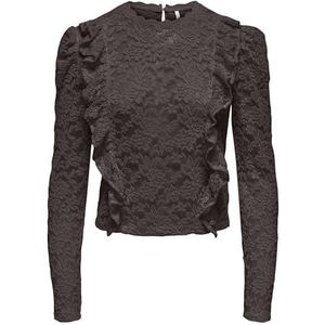Onllamir L/S Lace Top JRS, chocolade taart, XL