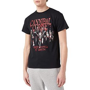 Plastic hoofd mannen Cannibal Corpse slachtte bij geboorte 2015 Gestreepte kraag korte mouw T-Shirt