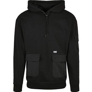 Urban Classics Heren capuchontrui Commuter Hoody met opgestikte zakken, hoodie voor mannen, in 2 kleuren, maten S - XXL, zwart, XL