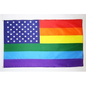 AZ FLAG Vlag Rainbow USA 90 x 60 cm - Vlag Gay US - Rainbow 60 x 90 cm - vlaggen