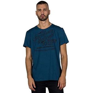 Blend Heren T-shirt, blauw (Majolica Blue 74667), 3XL