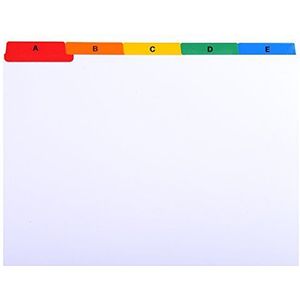 Exacompta - Ref. 13998E - Alfabetische tabbladen bedrukt van A tot Z in wit karton voor indexkaarten DIN A5-25 toetsen - geschikt voor horizontaal formaat 160x210mm