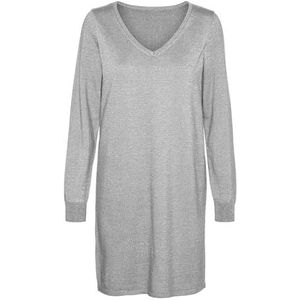 VERO MODA VMHAPPYSHINE LS 2WAY korte jurk Boo, Lichtgrijs gemêleerd/detail: w. Silver Lurex, S