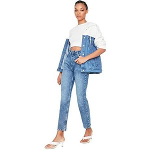 Trendyol Vrouwen Jeans Blue Hoge Taille Bootcut jeans, Blauw, 32