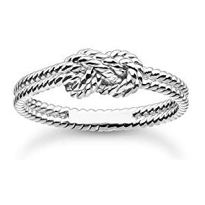Thomas Sabo Damen Ring aus 925er Sterling-Silber im Seil-Design mit Knoten, Gr: 56, TR2399-001-21-56