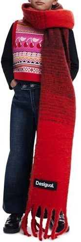 Desigual - Lange Jeans - Wijd - Asymmetrische Taille - Versleten Effect