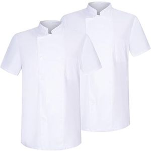 MISEMIYA Koksjas voor heren (set van 2), Vestes Cuisinier 8421 - Wit, 3XL