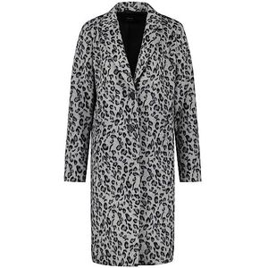 Taifun Dames korte jas met luipaardpatroon lange mouwen mantel niet-wol korte jas dierenprint, Fog patroon, 42