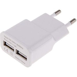 USB-netadapter voor Huawei Mate 20 Pro dubbel stopcontact 2 poorten AC oplader wit (5 V-2 A) universeel