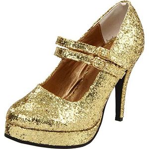 Ellie Shoes Dames 421-Jane-G Maryjane Pomp, Goudglitter, 36 EU