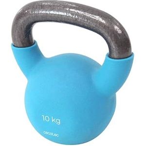 Cecotec Drumfit KettleBell 10000 Neo kettlebell, 10 kg, neopreencoating, gietijzer, ergonomische handgreep, esthetisch design en gemakkelijk te reinigen, afmetingen 18,7 x 15 x 21 cm