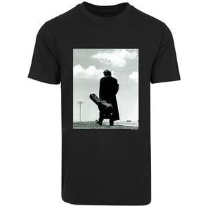 Merchcode Heren T-shirt Johnny Cash Walk The Line T-shirt, regular fit, 100% katoen, XXL, zwart, XXL