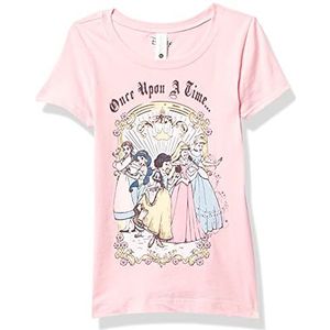 Disney Vintage Princess Group Girl's Solid Crew Tee, Light Pink, X-Small, Rosa, XS