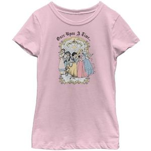 Disney Vintage Princess Group Girl's Solid Crew Tee, Light Pink, X-Small, Rosa, XS